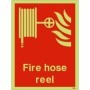  Photoluminescent fire hose reel safety sign with hose equipment symbol