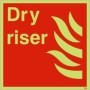  Photoluminescent dry riser safety symbol sign for emergency fire service access