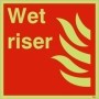  Photoluminescent wet riser safety symbol sign for emergency firefighting water systems