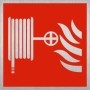  Brushed aluminium fire hose reel safety symbol sign for clear fire equipment identification