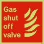  Photoluminescent gas shut off valve fire safety sign