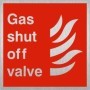  Brushed aluminium gas shut off valve emergency safety sign