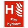 Fire Hydrant Sign with white H symbol and flame graphic