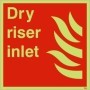  Photoluminescent dry riser inlet safety sign for fire service water connection points