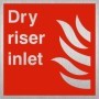  Brushed aluminium dry riser inlet safety sign for emergency firefighting access systems