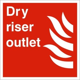 Dry Riser Outlet fire safety sign for emergency fire service access