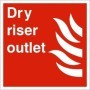 Dry Riser Outlet fire safety sign for emergency fire service access