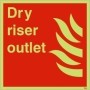  hotoluminescent dry riser outlet safety sign for firefighting water discharge points