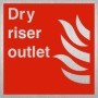 Brushed aluminium dry riser outlet safety sign for emergency fire service connections