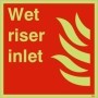  Photoluminescent wet riser outlet safety sign