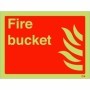  Photoluminescent fire bucket safety sign with fire equipment symbol