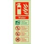  Photoluminescent water fire extinguisher ID safety sign with fire class instructions