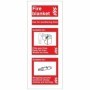 Fire blanket safety sign with fire emergency instructions