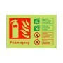  Photoluminescent foam spray fire extinguisher ID safety sign