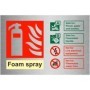  Brushed aluminium foam spray extinguisher identification safety sign