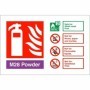 Powder M28 fire extinguisher identification safety sign