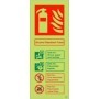 Glow in the dark alcohol resistant foam fire extinguisher ID safety sign Class C