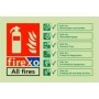  Photoluminescent FIREXO fire extinguisher identification safety sign for all fire classes