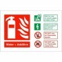 Water + Additive fire extinguisher identification safety sign