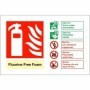  White finish fluorine free foam extinguisher ID safety sign