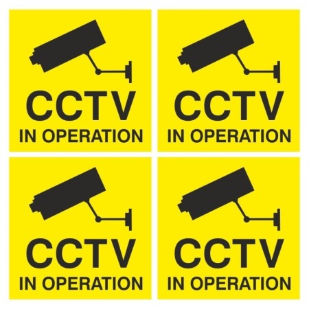 Pack of 4 CCTV In Operation security stickers