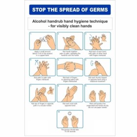 Alcohol handrub hand hygiene technique for visibly clean hands hygiene sign
