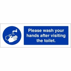 Please wash your hands after visiting the toilet hygiene sign