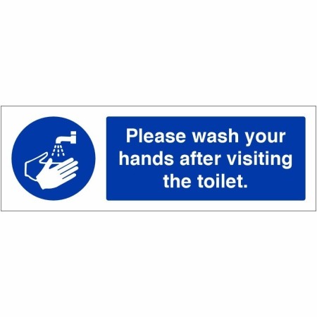 Please wash your hands after visiting the toilet hygiene sign
