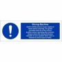 Slicing machine hygiene sign with operating and cleaning safety instructions