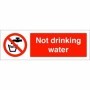 Not drinking water prohibition hygiene sign with tap and glass symbol