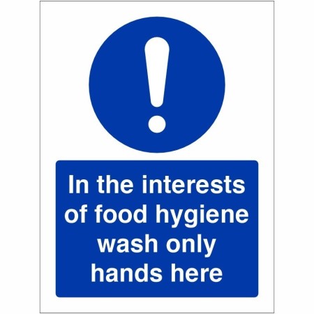Food hygiene wash only hands here mandatory sign