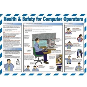Healthy and safety for computer operators workplace poster