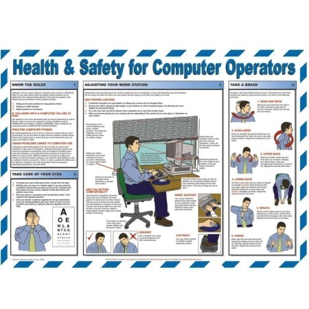 Healthy and safety for computer operators workplace poster