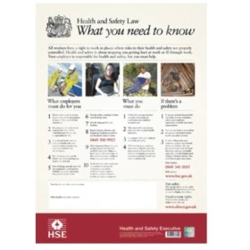 Health and safety law workplace poster sign