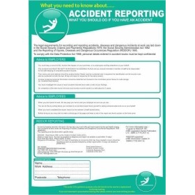 Accident reporting workplace health and safety poster