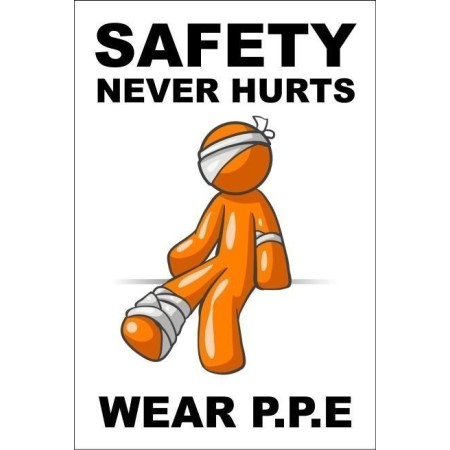 Safety Never Hurts wear PPE workplace safety poster
