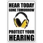 Hear today gone tomorrow hearing protection poster