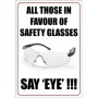 Safety glasses workplace PPE safety poster