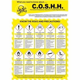 COSHH regulations chemical safety workplace poster sign