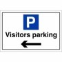 Visitors Parking Arrow Left Sign | Safety Signs UK