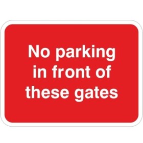 No parking in front of these gates traffic sign