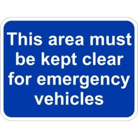 This Area Must Be Kept Clear For Emergency Vehicles traffic sign