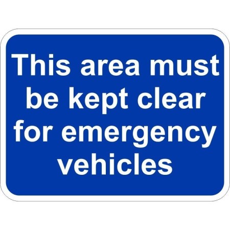 This Area Must Be Kept Clear For Emergency Vehicles traffic sign