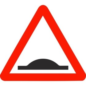 Speed bump traffic warning sign