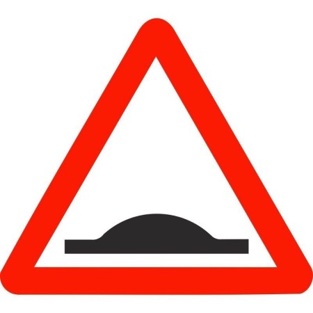 Speed bump traffic warning sign
