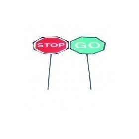 Double sided Stop and Go traffic control lollypop sign