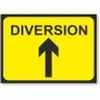 Diversion Arrow Up road sign with black upward arrow on yellow background
