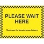 Please Wait Here Sign 600mm x 450mm - Dibond | Safety Signs UK