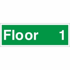 Floor 1 green floor level identification sign