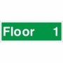 Floor 1 green floor level identification sign